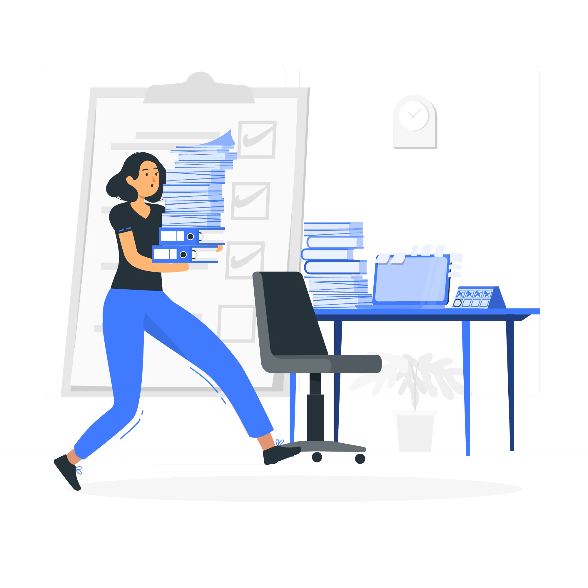 Illustration of a person working through tasks on a checklist