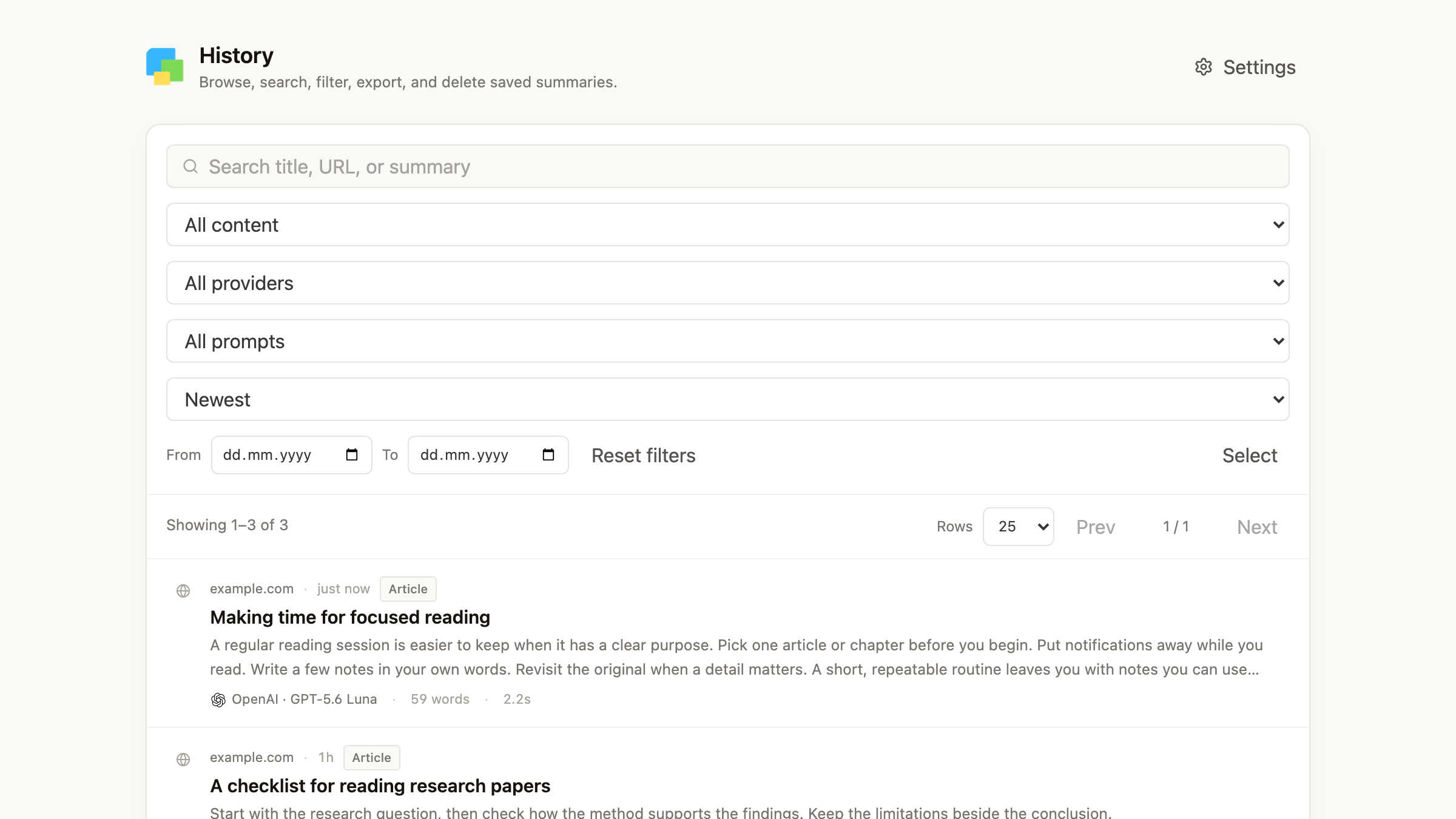 Searchable local history in Reduz